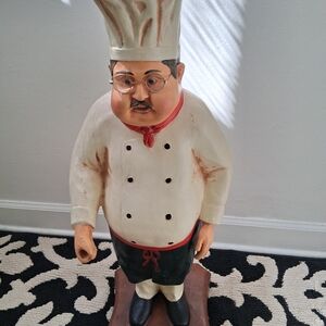 31 Inch Tall-Bistro Chef-Statue Kitchen Restaurant Floor Counter Decor VTG